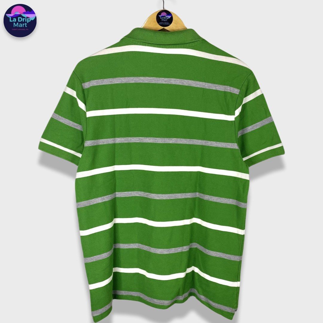 Nike The Athletic Dept Short Sleeve Polo Shirt Mens M Green Striped  Embroidered