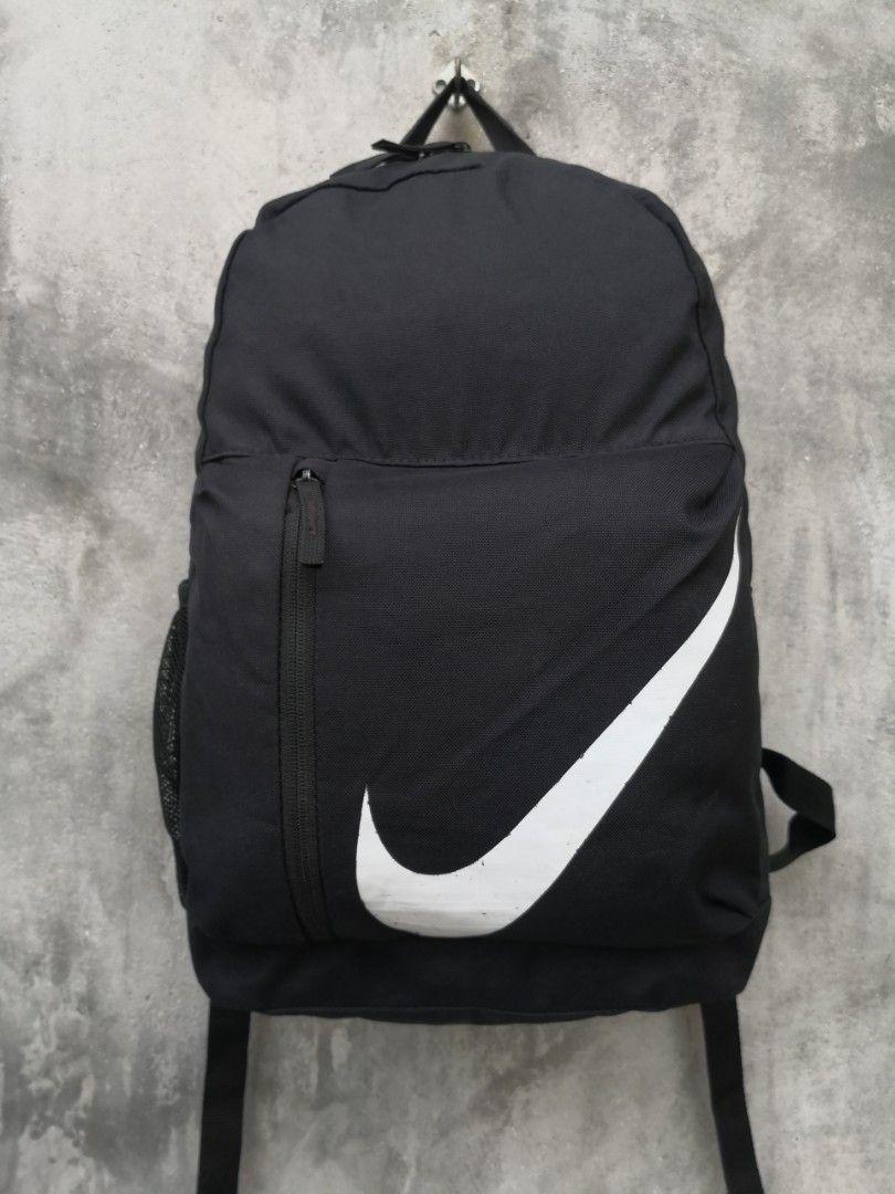 Nike black large swoosh logo backpack top