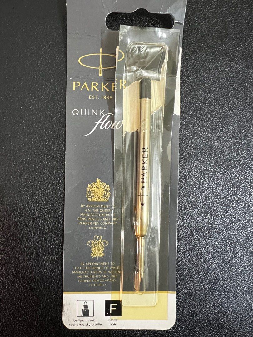 PARKER pen refill QUINK flow ballpoint refill black noir black ink Parker pen re fill metal new