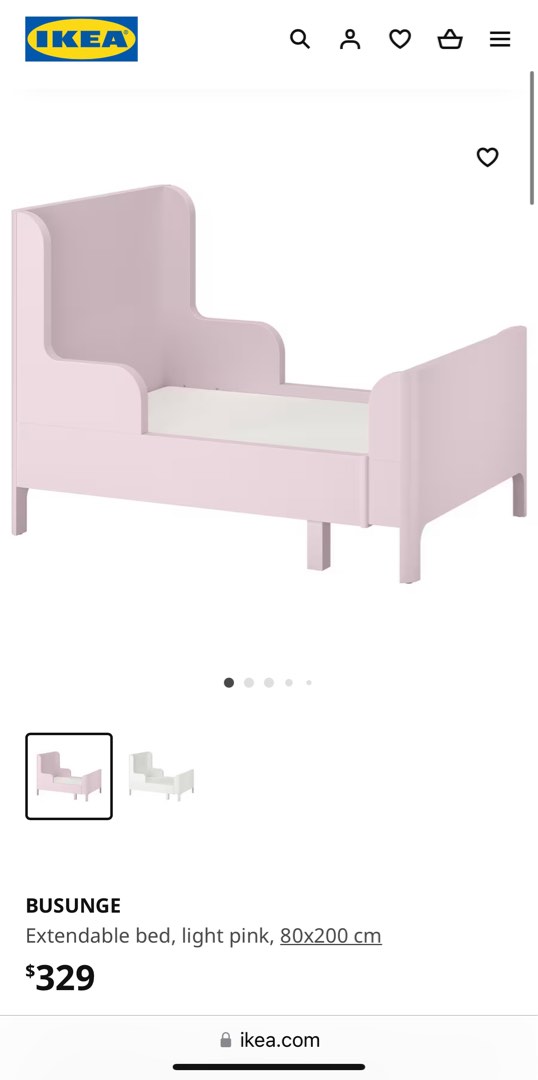 Ikea pink deals kids bed
