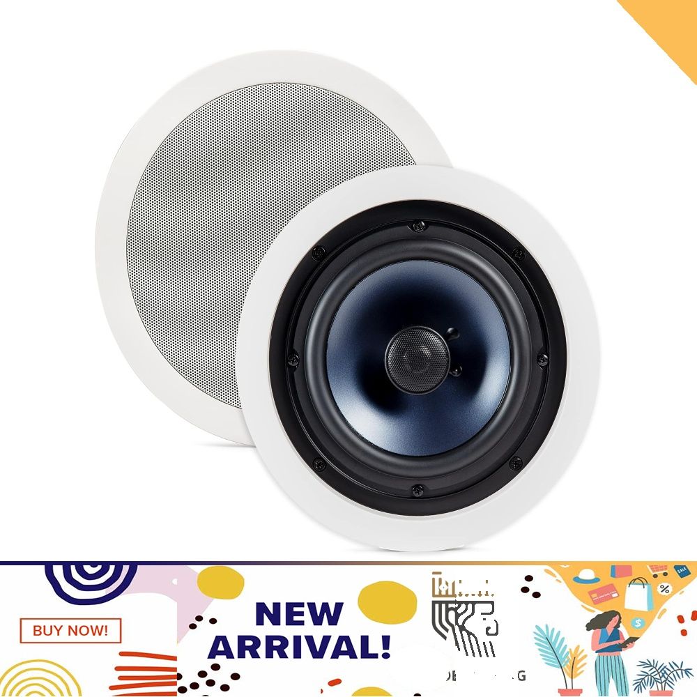 Polk Audio RC80i 2-way Premium In-Ceiling 8 Round Speakers, Set of 2  Perfect for Damp and Humid Indoor/Outdoor Placement - Bath, Kitchen,  Covered