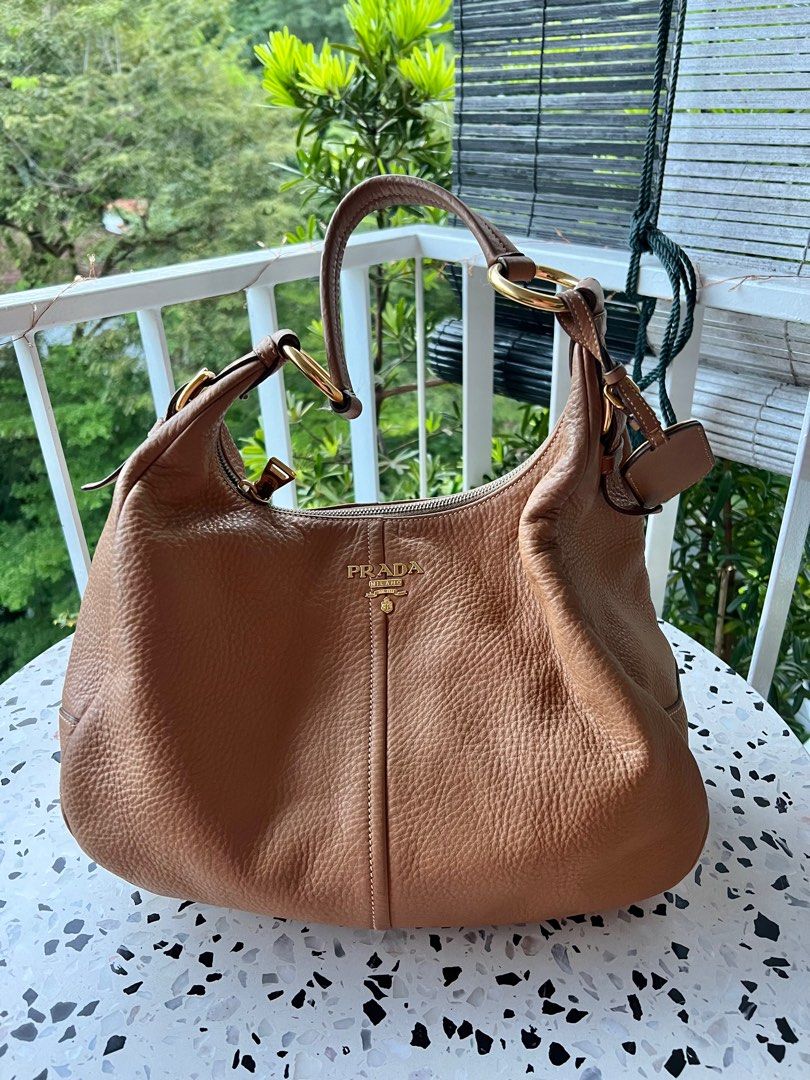 prada shoulder bag brown