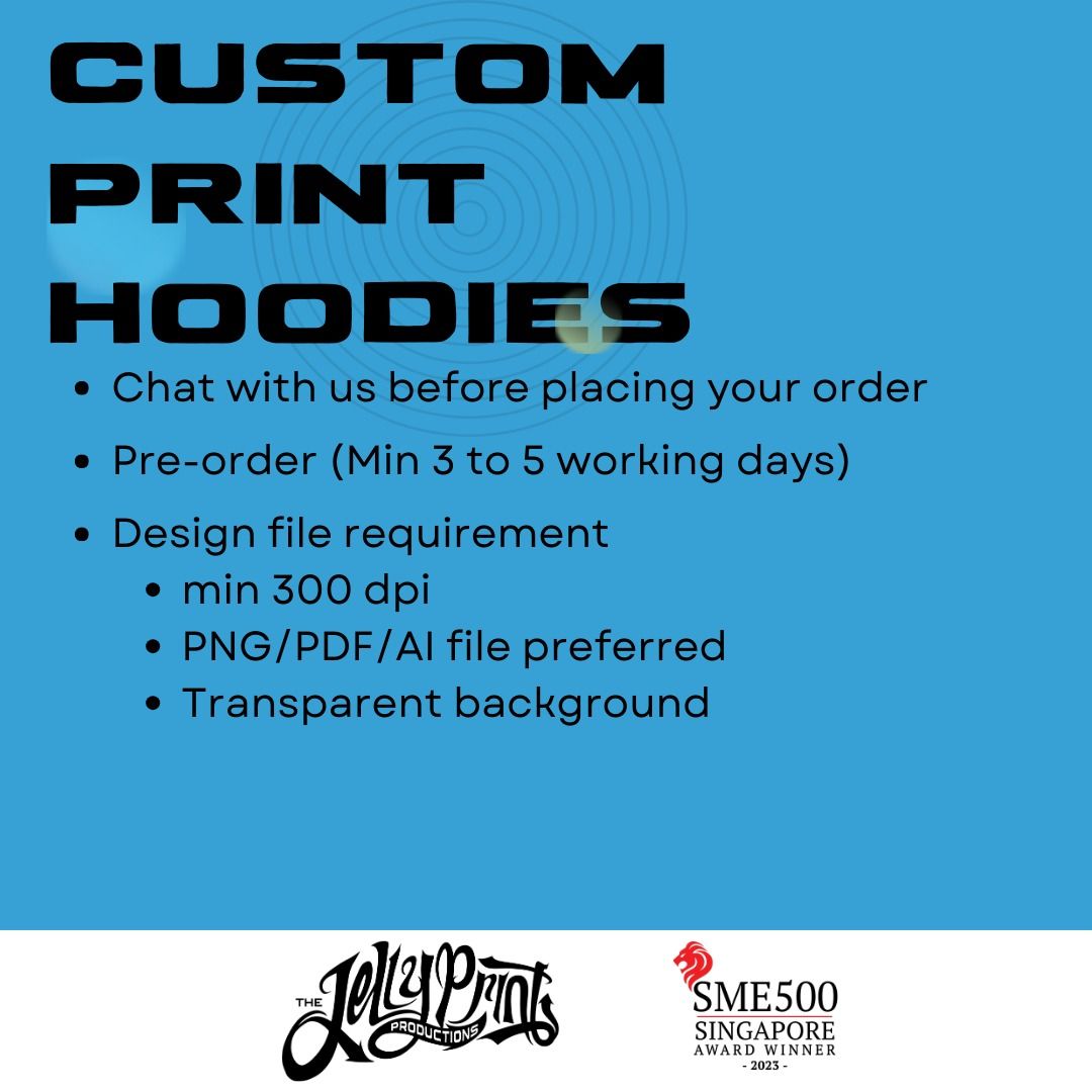 Premium Custom Print Hoodie. No MOQ Shirt Printing Hoodie Printing Wedding shirt Event Shirt Personalised Gift Christmas Gift Class tshirt