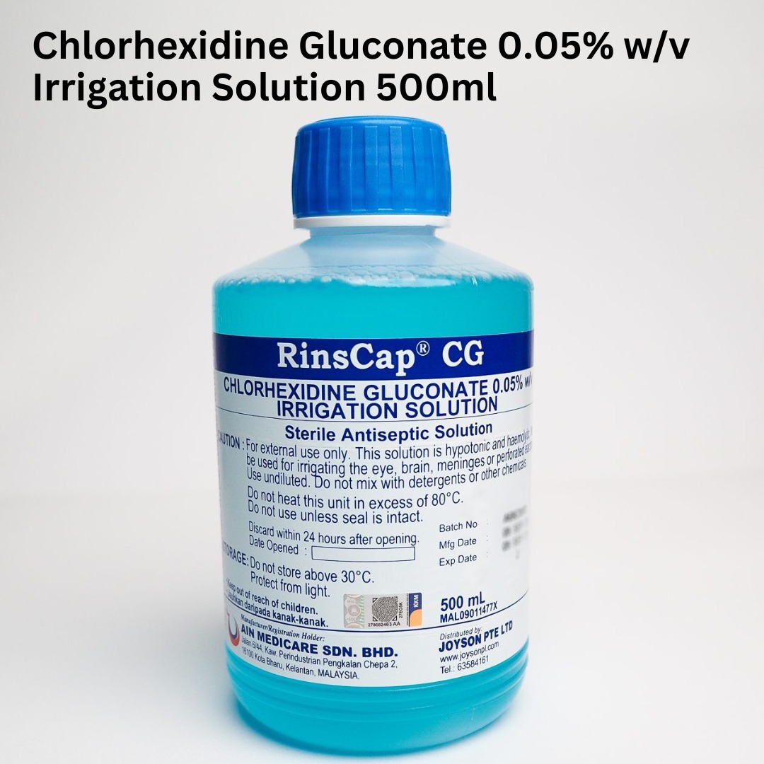 Rinscap cg chlorhexidine gluconate 0 05 w v irrigation solution 500ml