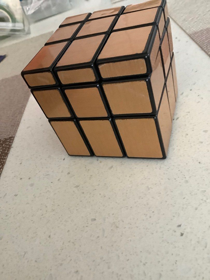 Rubiks cube mirror golden, Hobbies & Toys, Toys & Games on Carousell