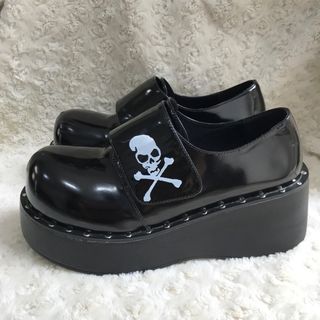 Skull Patent Platform Shoes # goth gothic punk harajuku demonia