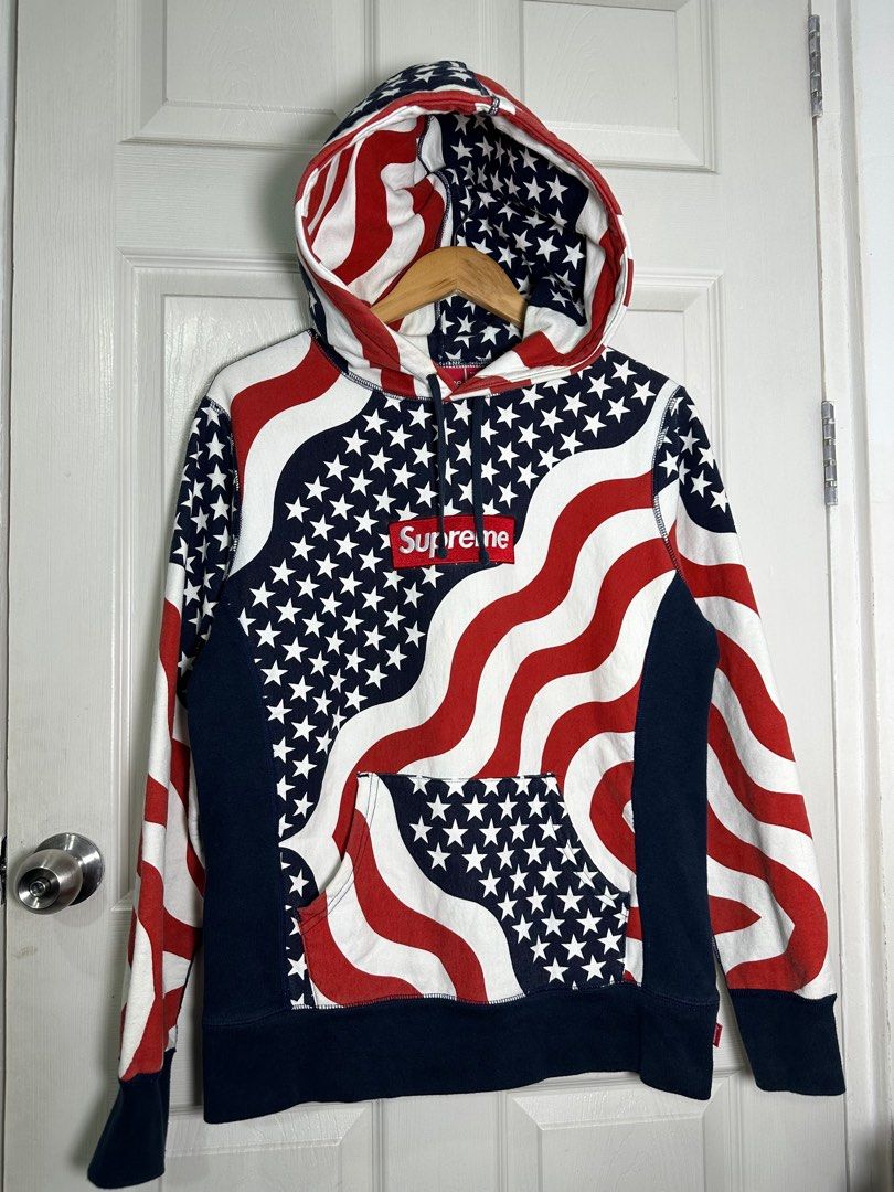 Supreme box logo hoodie american flag cheap