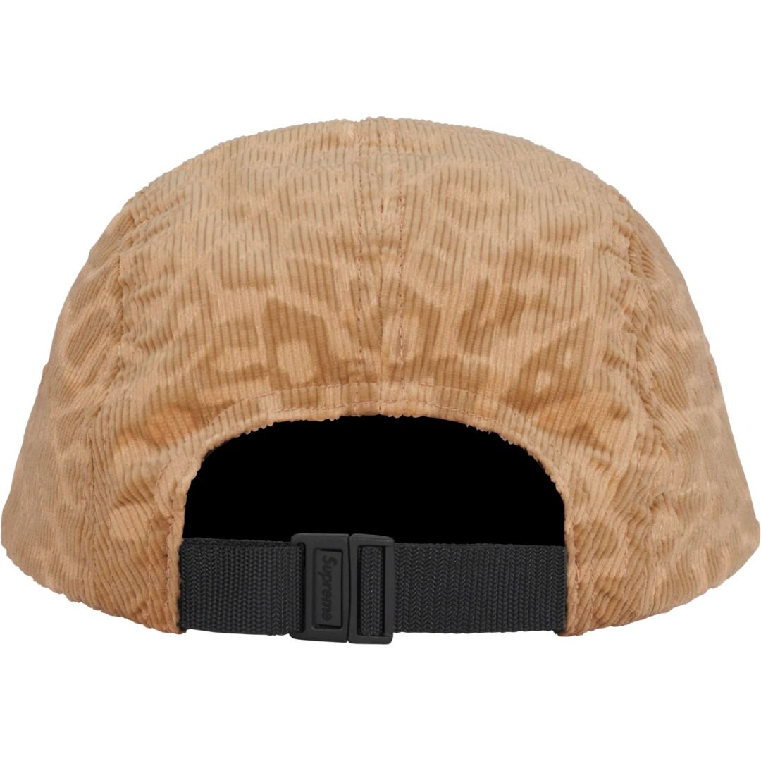 Supreme FW23 Leopard Corduroy Camp Cap Beige