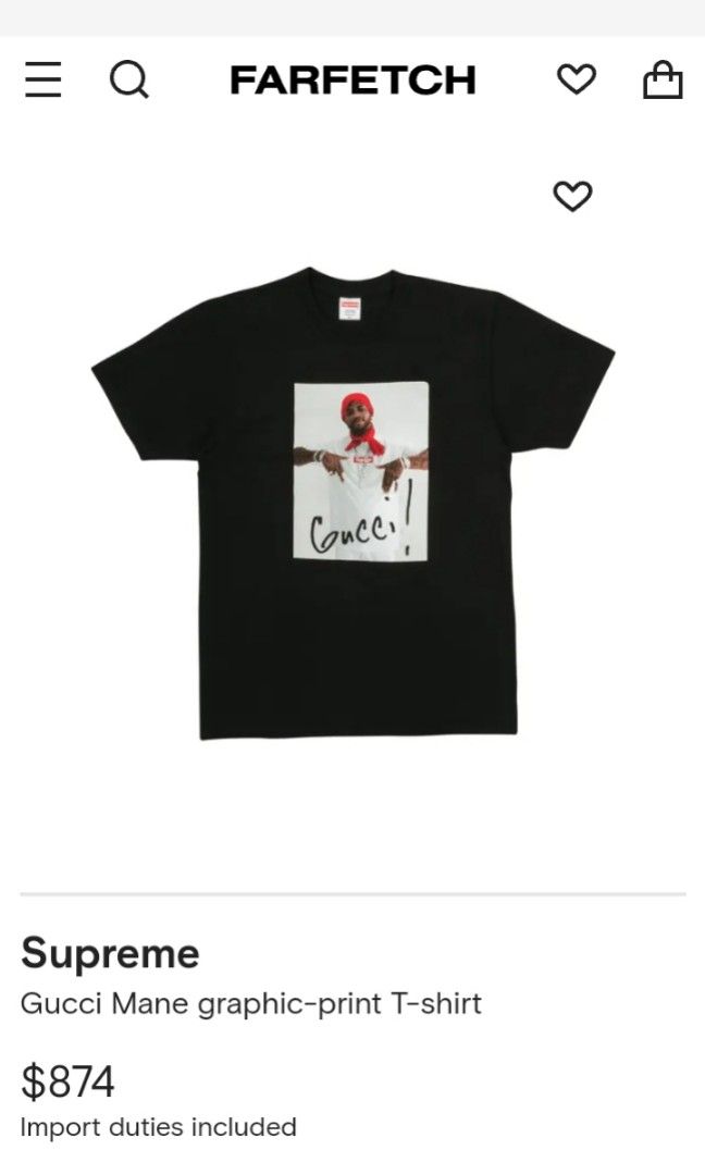 Supreme gucci shop mane tee black