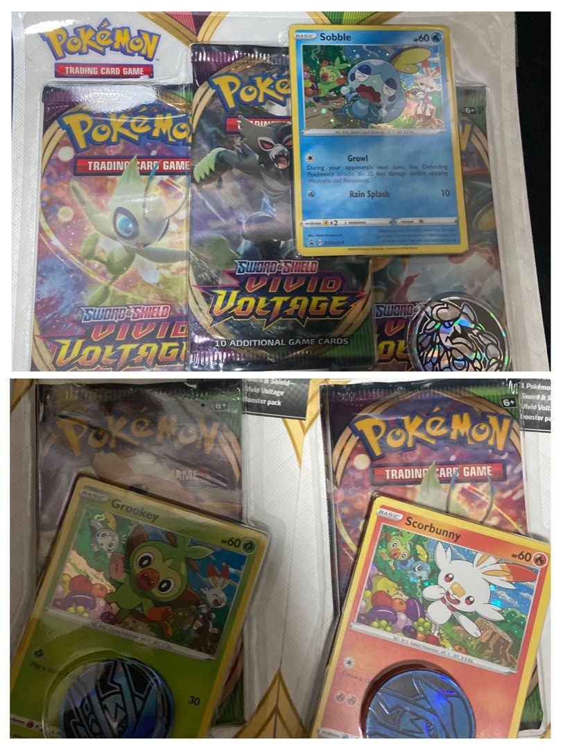 SWSH blister set - 3 starter promo (Grookey, scorbunny, Sobble ...