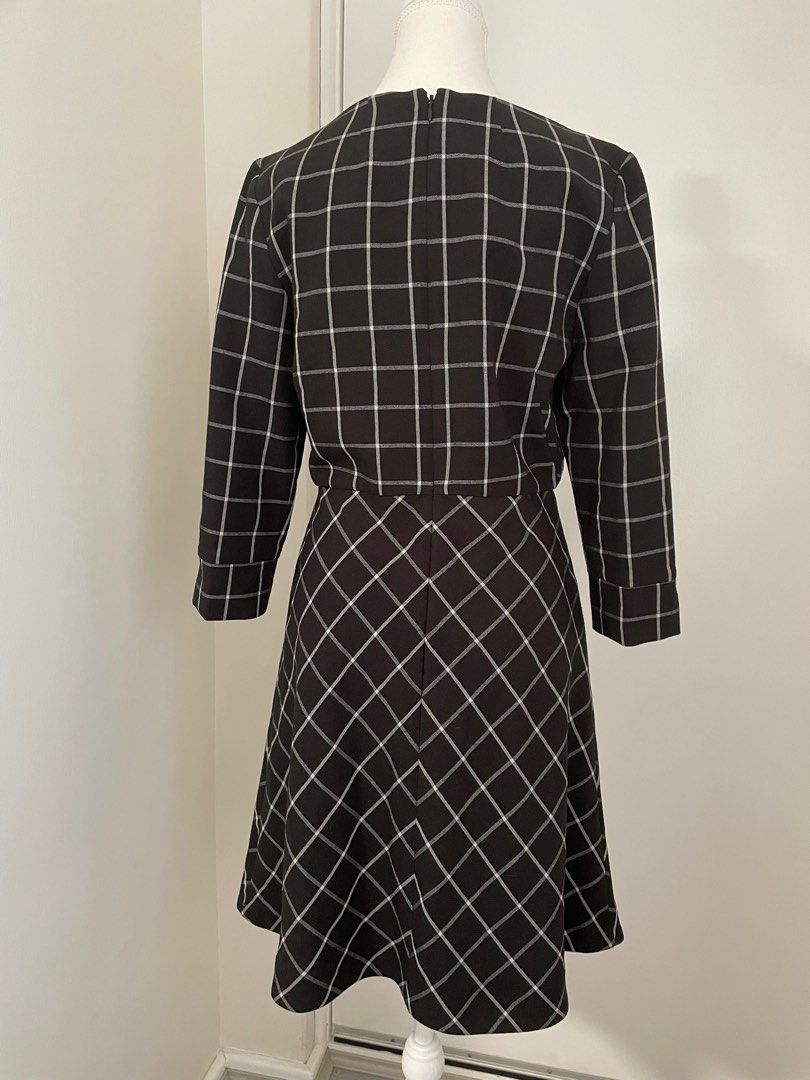 TOKITO Australia Plaid Long Sleeves Midi Dress Size L Women s