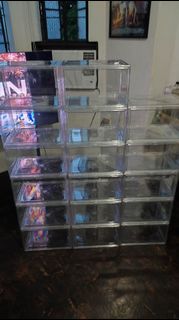 SHOE CASE (TRANSPARENT SIDE DROP AND FRONT DROP MAGNETIC ACRYLIC DISPLAY CASE) 