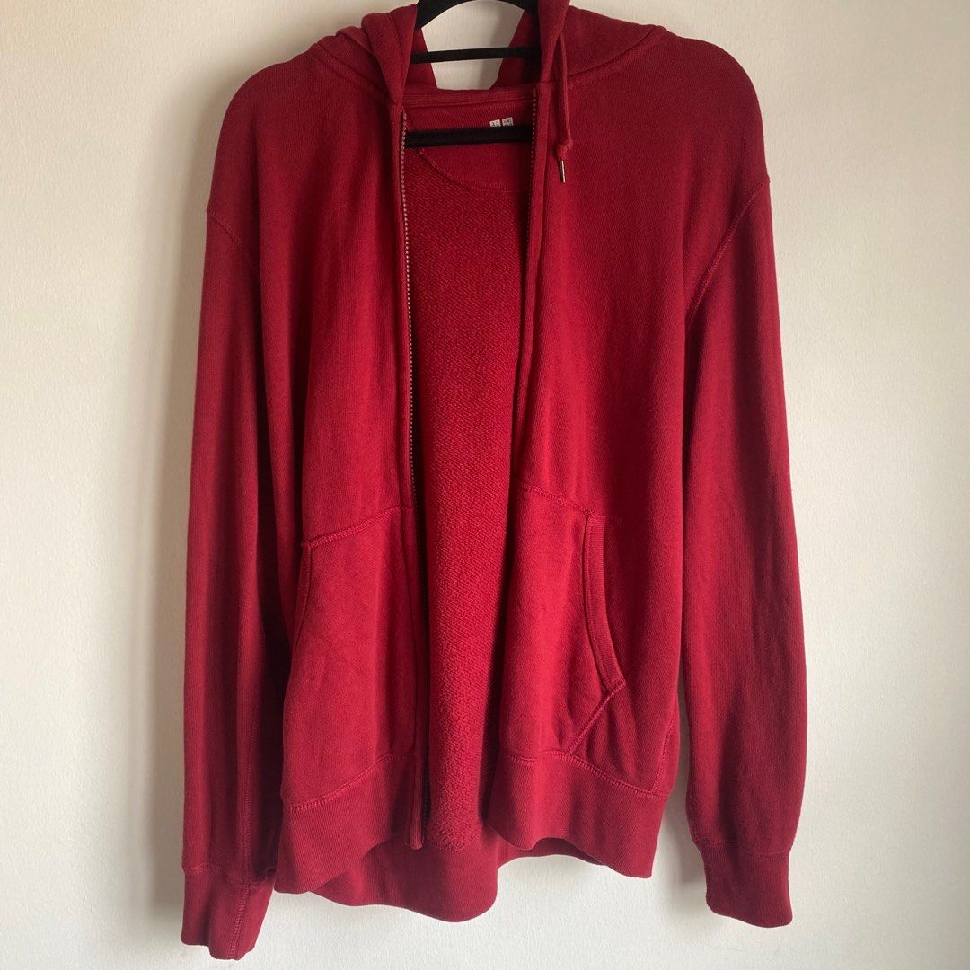 Red hoodie jacket men's sale