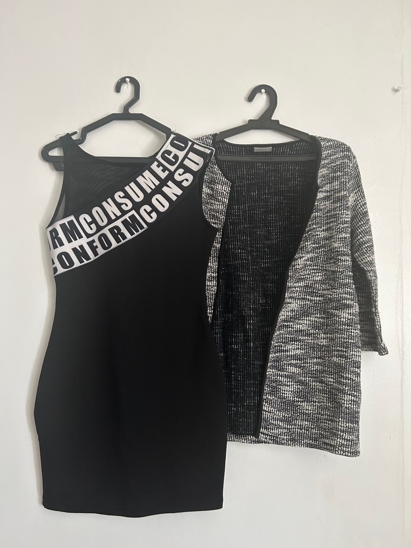 Vera Moda Black tweed blazer and dress set, Women's Fashion, Dresses ...