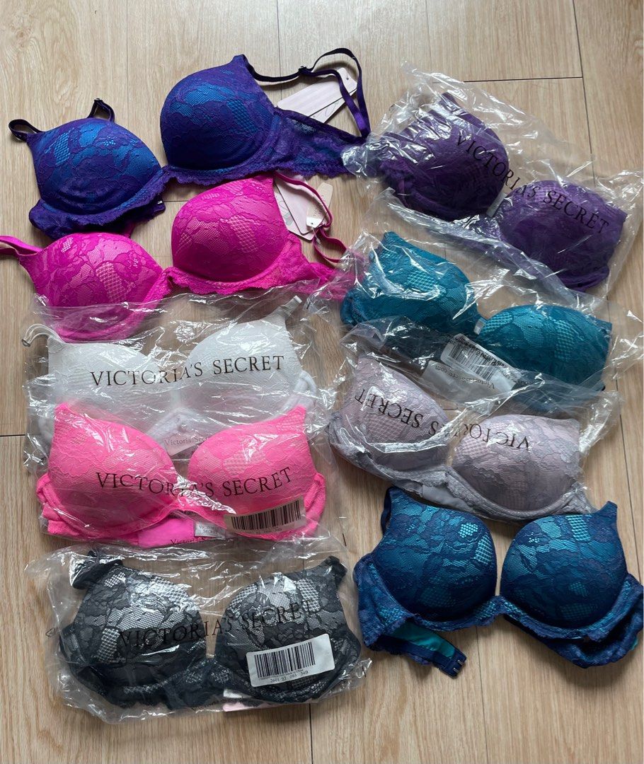 Victoria's Secret- BIOFIT lace push up wire bra -34B, 女裝, 內衣和休閒服- Carousell