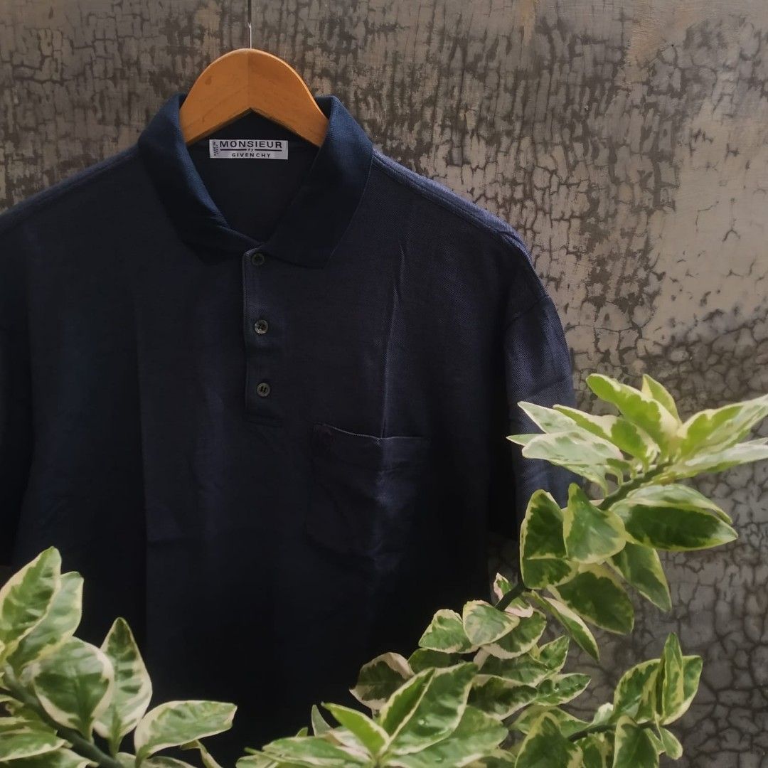 Vintage 90s Monsieur Polo Shirt by Givenchy Boxy Shirt Kaos Polo