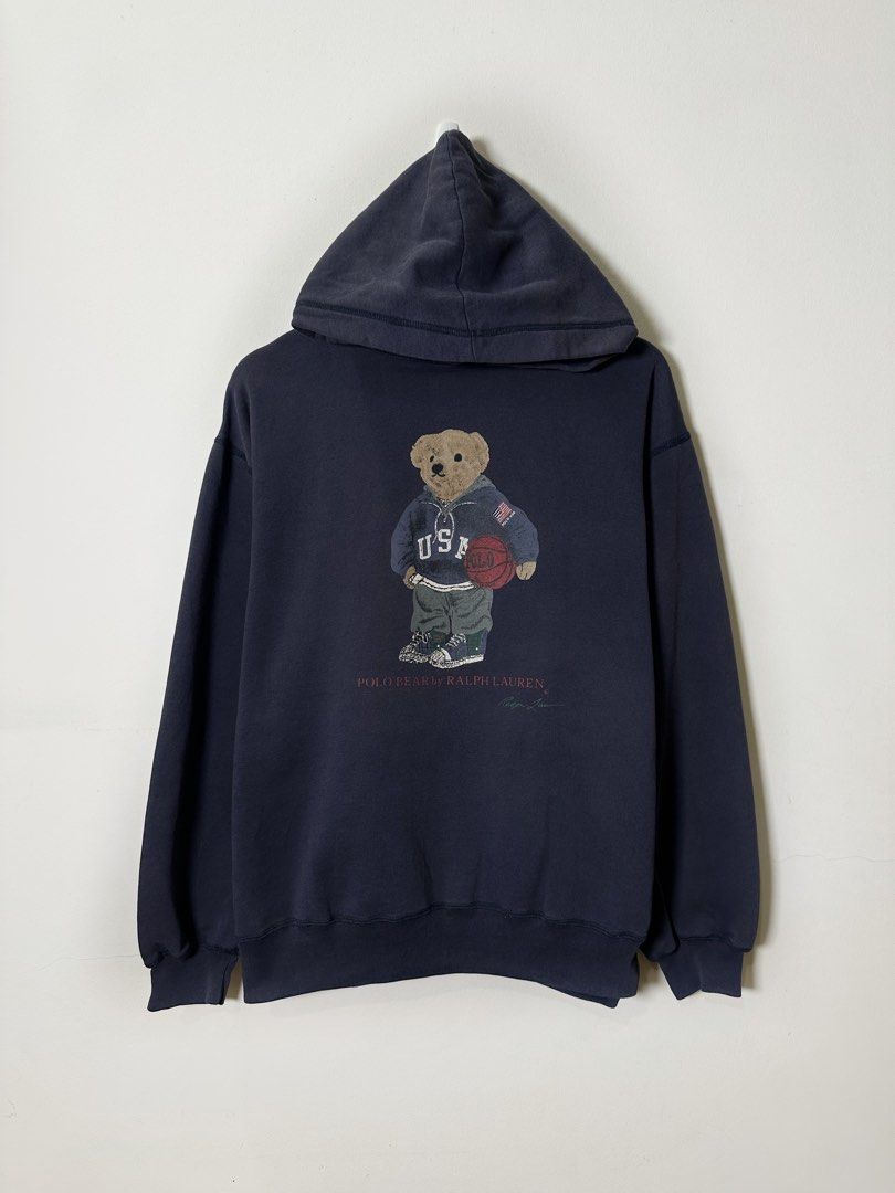 Vintage polo bear best sale hoodie