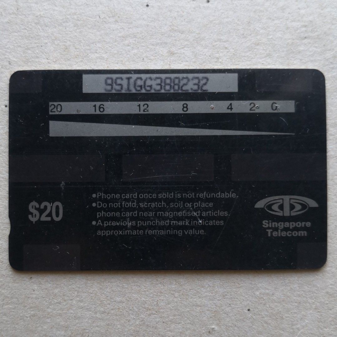 Vintage Used Singapore Phone Card Silver Lion, Hobbies & Toys