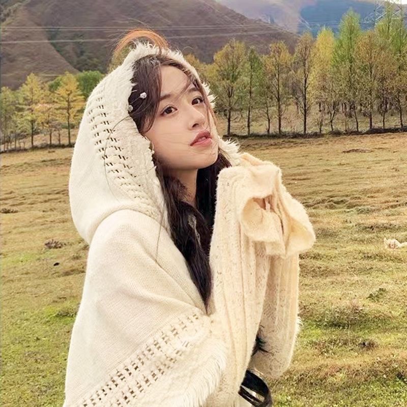 Oversized knit deals cape sweater