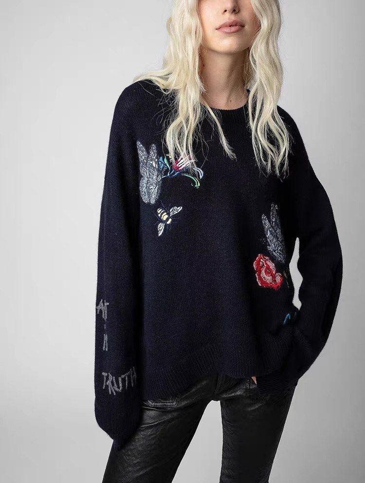 Cashmere embroidered clearance sweater