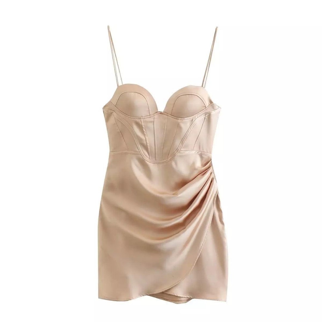 Zara champagne cream satin corset, Brand new with