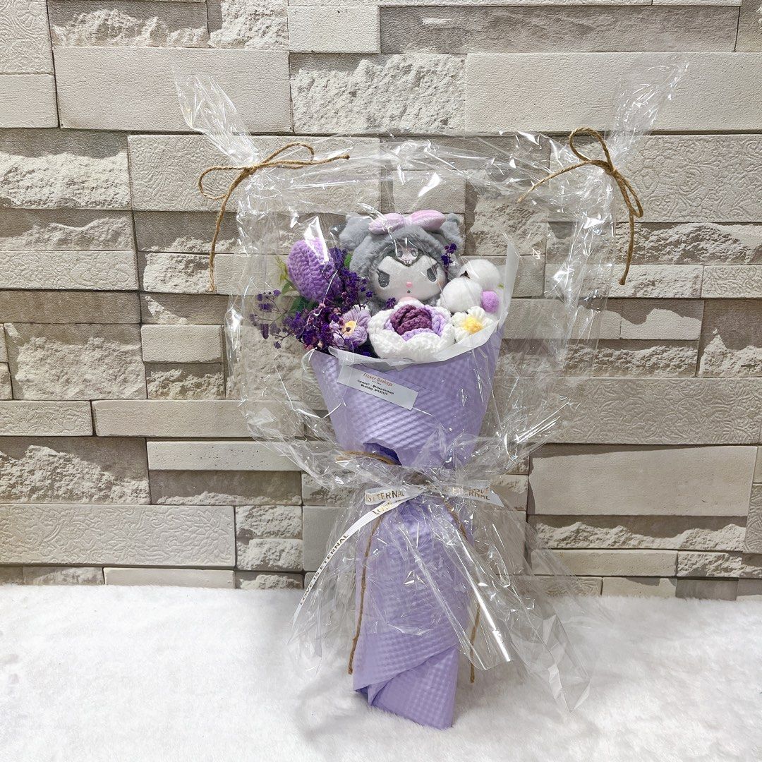 Kuromi flower bouquet sanrio rose flower bouquet, Hobbies & Toys