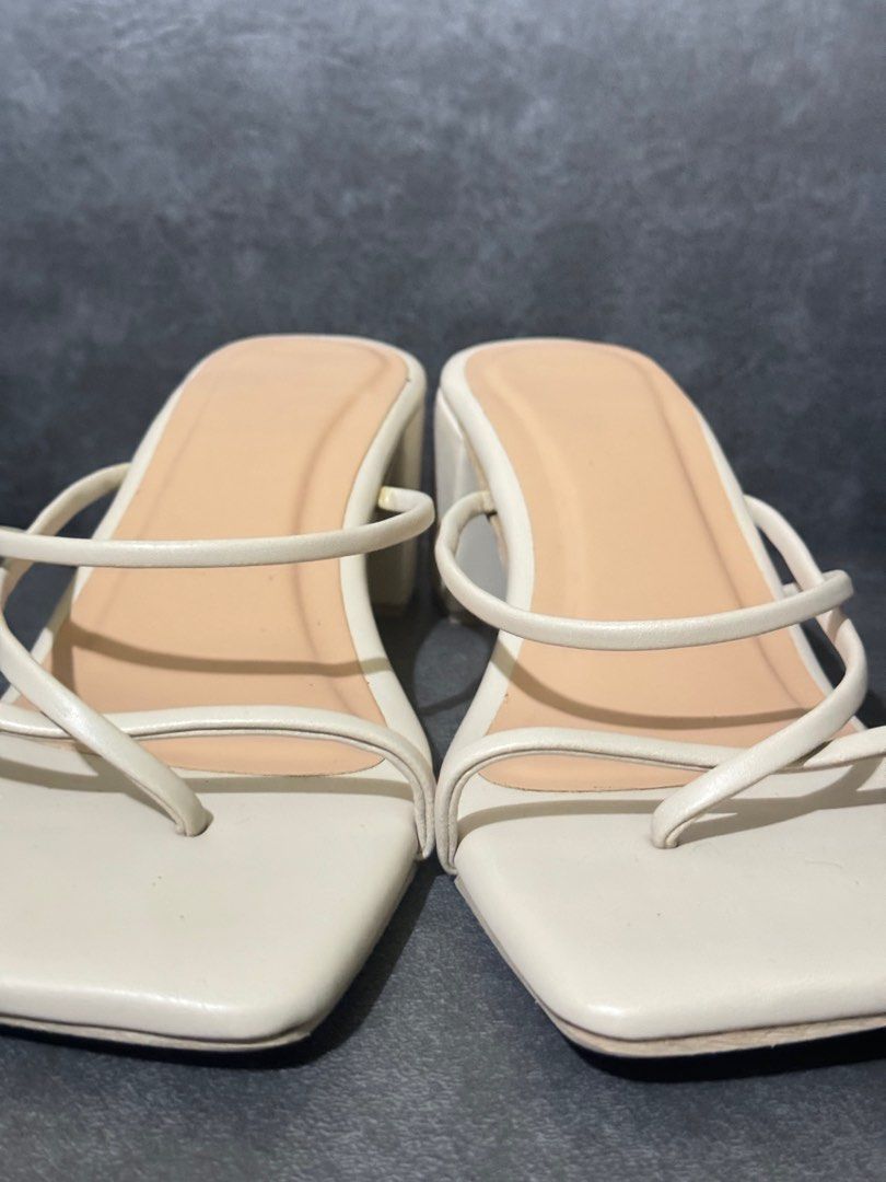 2 inch block heels in nude Size 8 24.5cm Women s Fashion