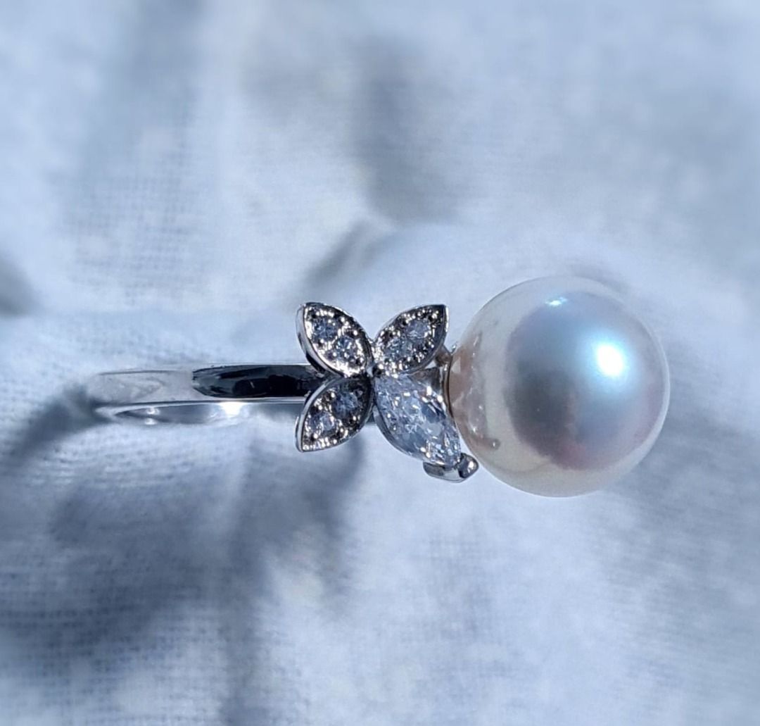 Genuine pearl ring store