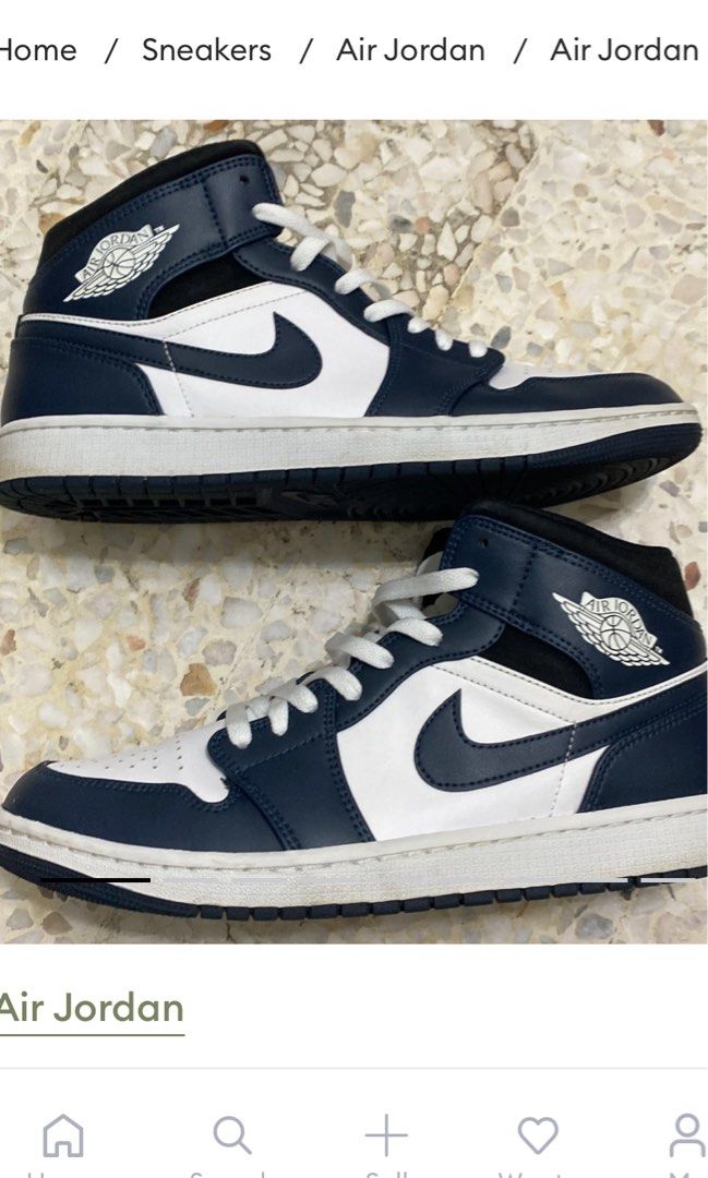 Air jordan 1 mid sales navy gold