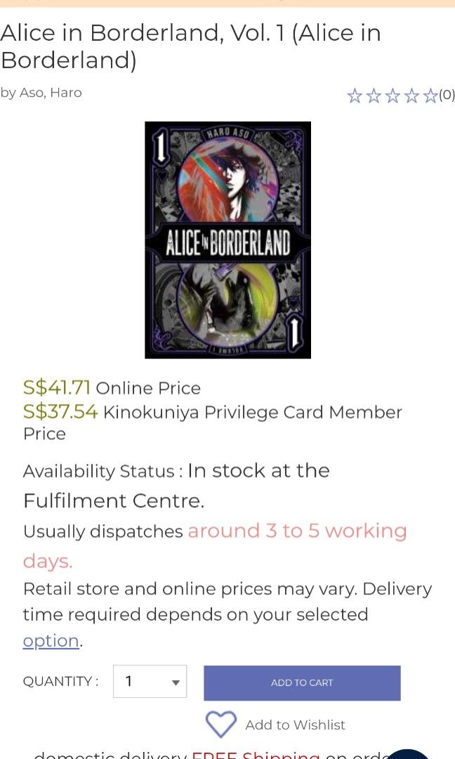 Alice in Borderland Vol 1 to 6, Hobbies & Toys, Books & Magazines ...