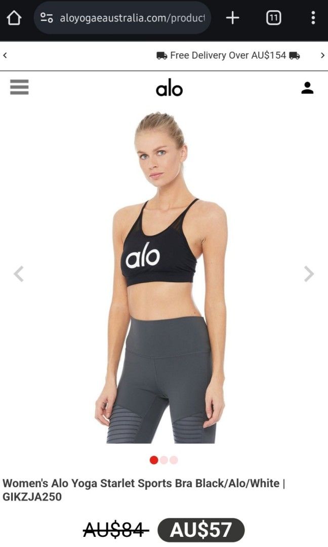 Alo Yoga® Starlet Bra - Black/alo/white