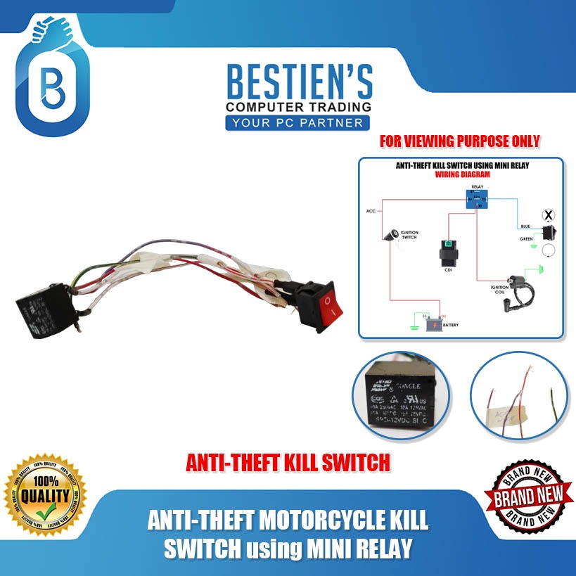ANTITHEFT MOTORCYCLE KILL SWITCH using MINI RELAY, Motorbikes