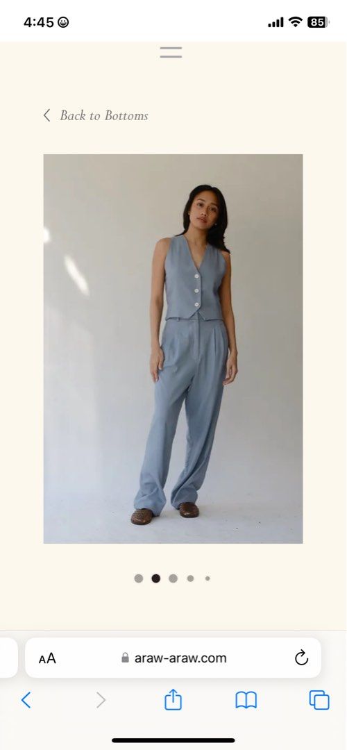 Araw the line trousers (Category: Jeans) located in Makati City. Submitted by prelovedclothes1996 (Listing ID 1273000034, Image 1). Description: Worn once then stored. Made of super soft linen. No flaws RFS: decluttering Can fit up to 26.5” waist .