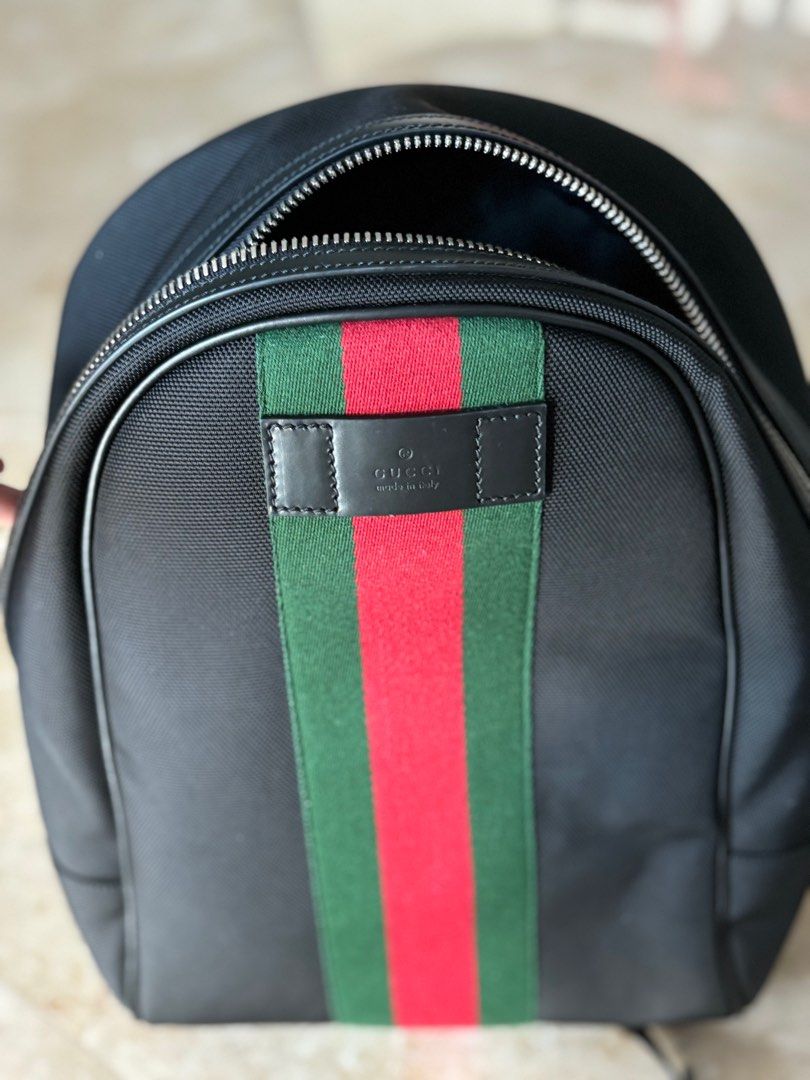 Gucci backpack black green red sales