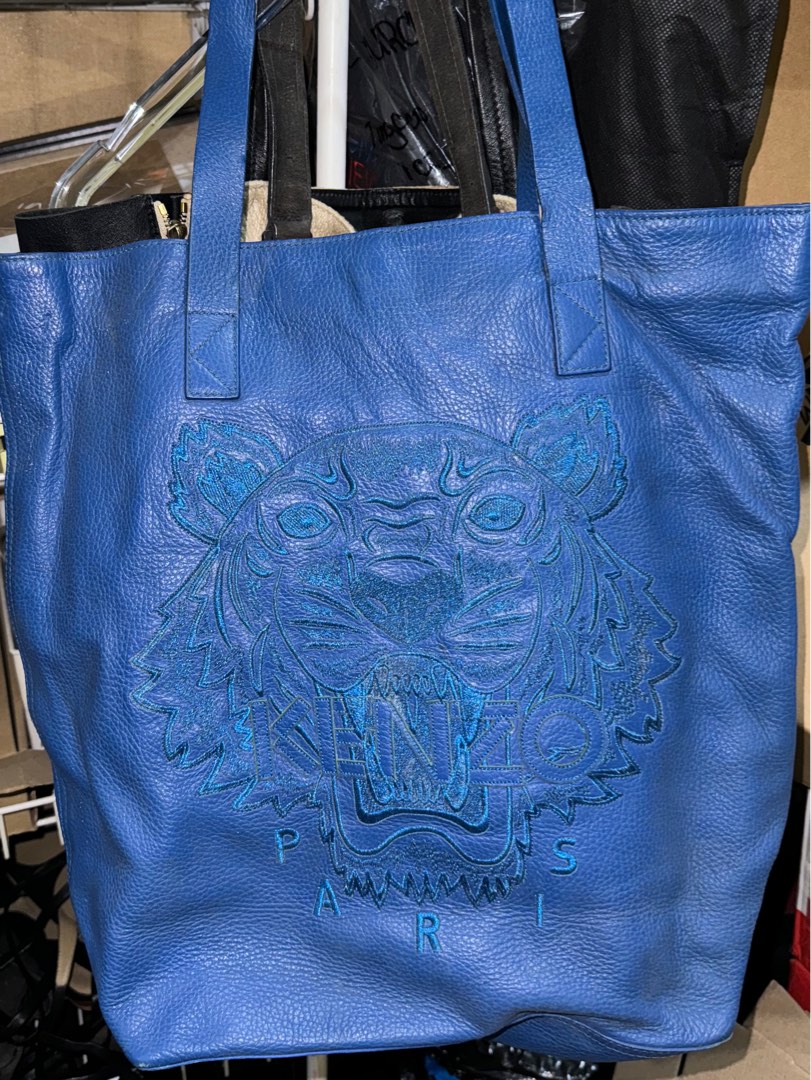 Authentic Kenzo large full leather tote, Luxury, Bags & Wallets on