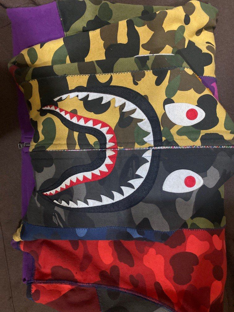 Bape mix camo crazy sale shark full zip hoodie