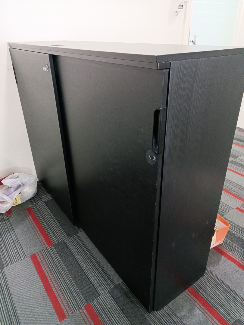 Black IKEA GALANT with sliding doors and lock 160x120 cm