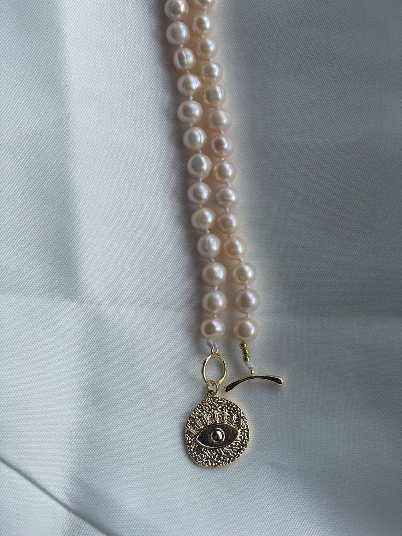 Champagne colored clearance pearl necklace