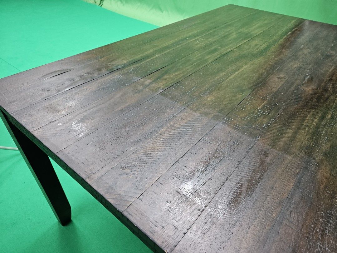 Brown rectangular solid table (Category: Tables & Sets) located in Singapore. Submitted by lawriely (Listing ID 1272962521, Image 2). Description: Free delivery option. Solid well used table. Pity to throw as we are making space for our studio. Got it at $150 letting go at $100.