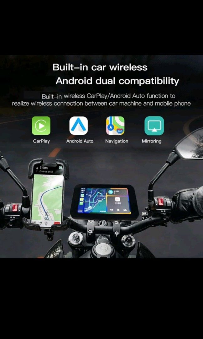 Carpuride 5 Portable Motorcycle Monitor Wireless Apple Carplay