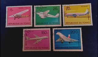 Chad 1973 Airmail - Airplanes 5v. (used) COMPLETE SERIES
