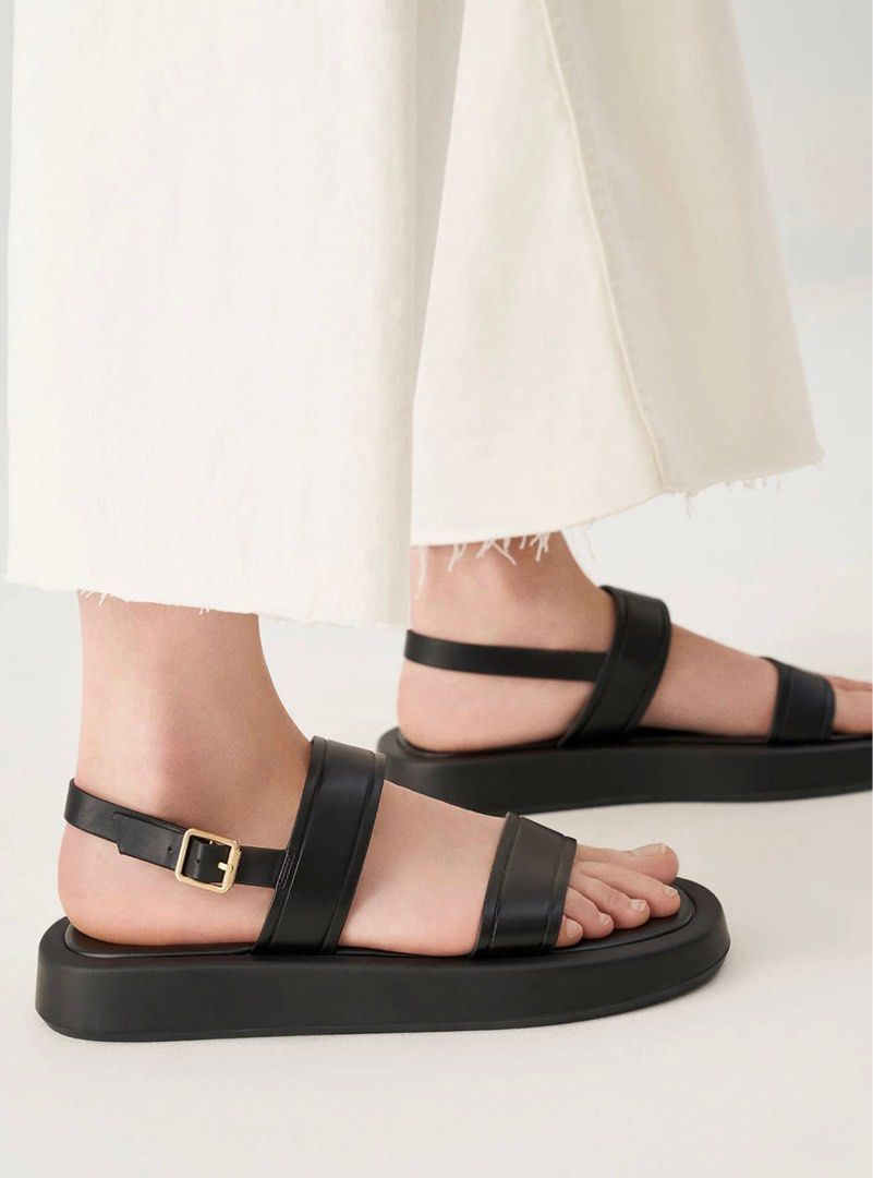 Charles & Keith caged wedge sandals in bright pink | ASOS