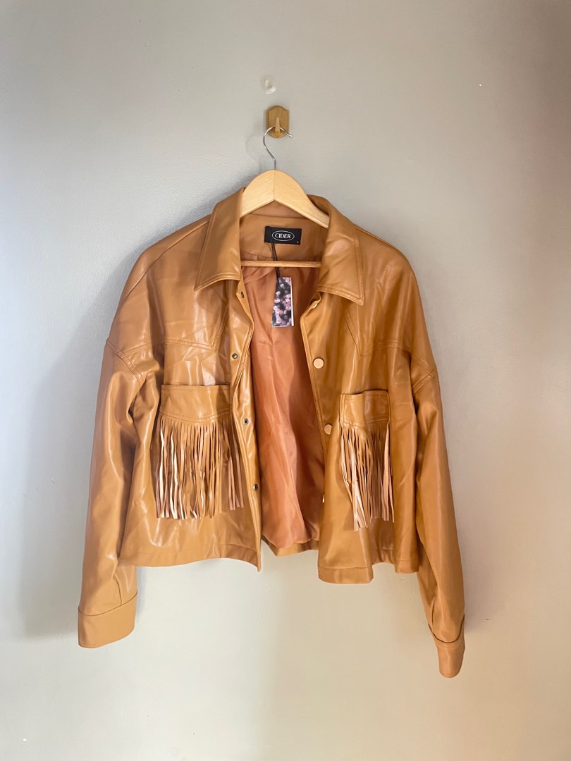 Cider leather jacket, Women's Fashion, Coats, Jackets and Outerwear on Carousell