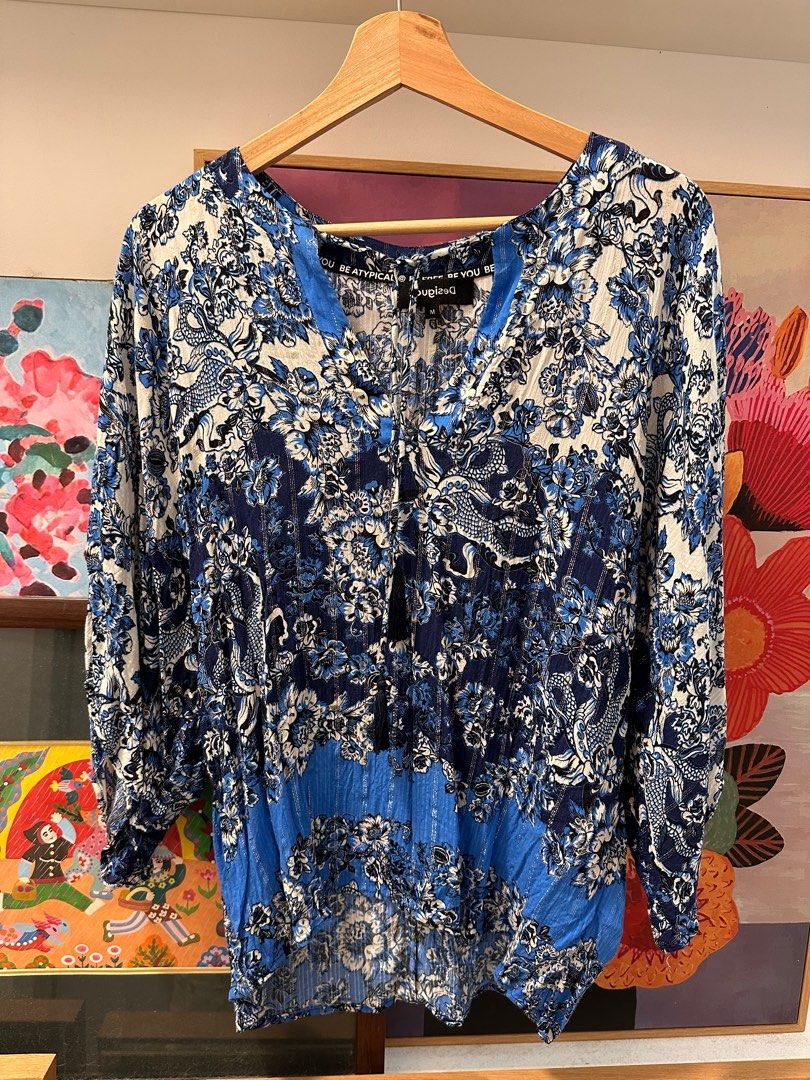 Desigual Asymmetrical Kimono Top Women s Fashion Tops Blouses