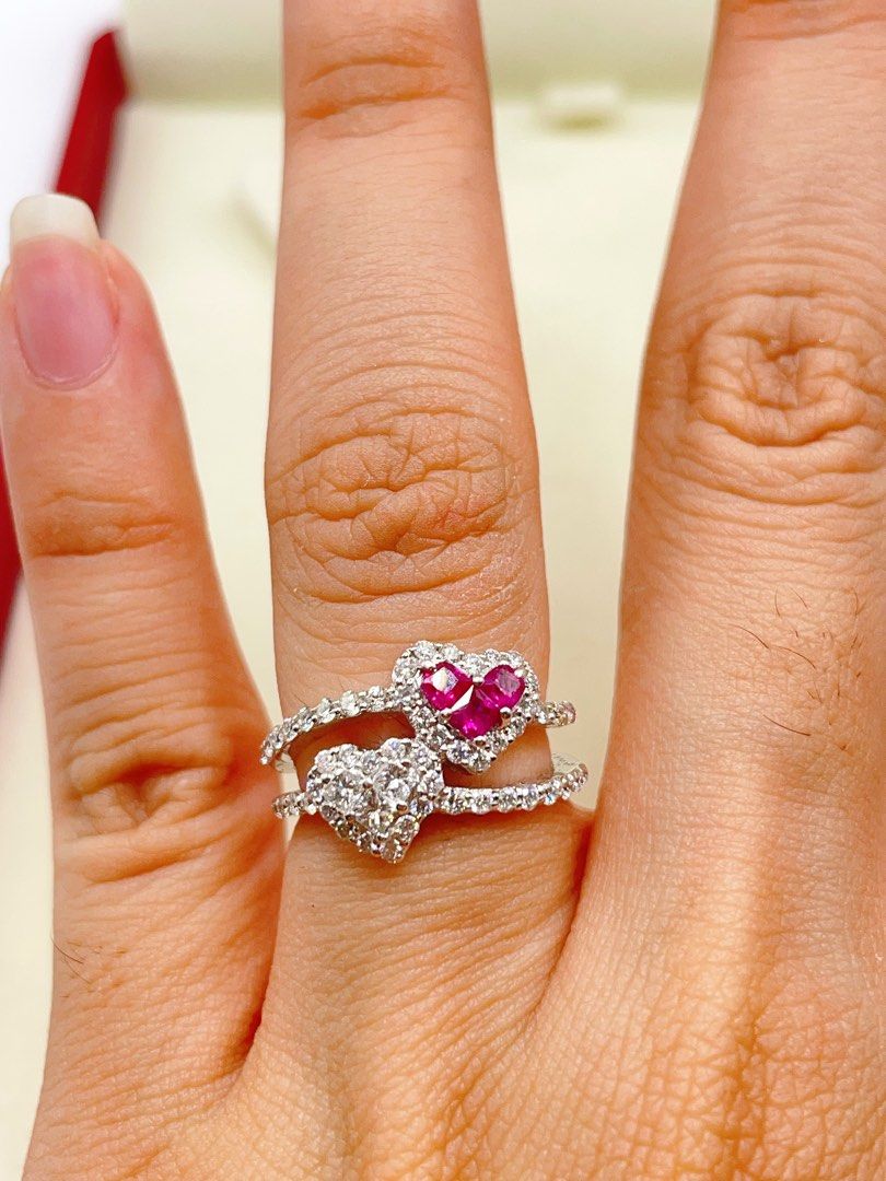 Double ruby shop ring