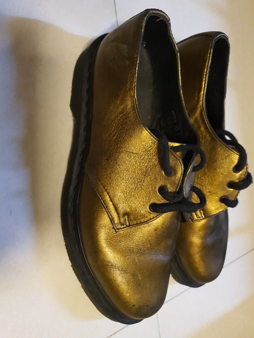 Gold dr martens sales