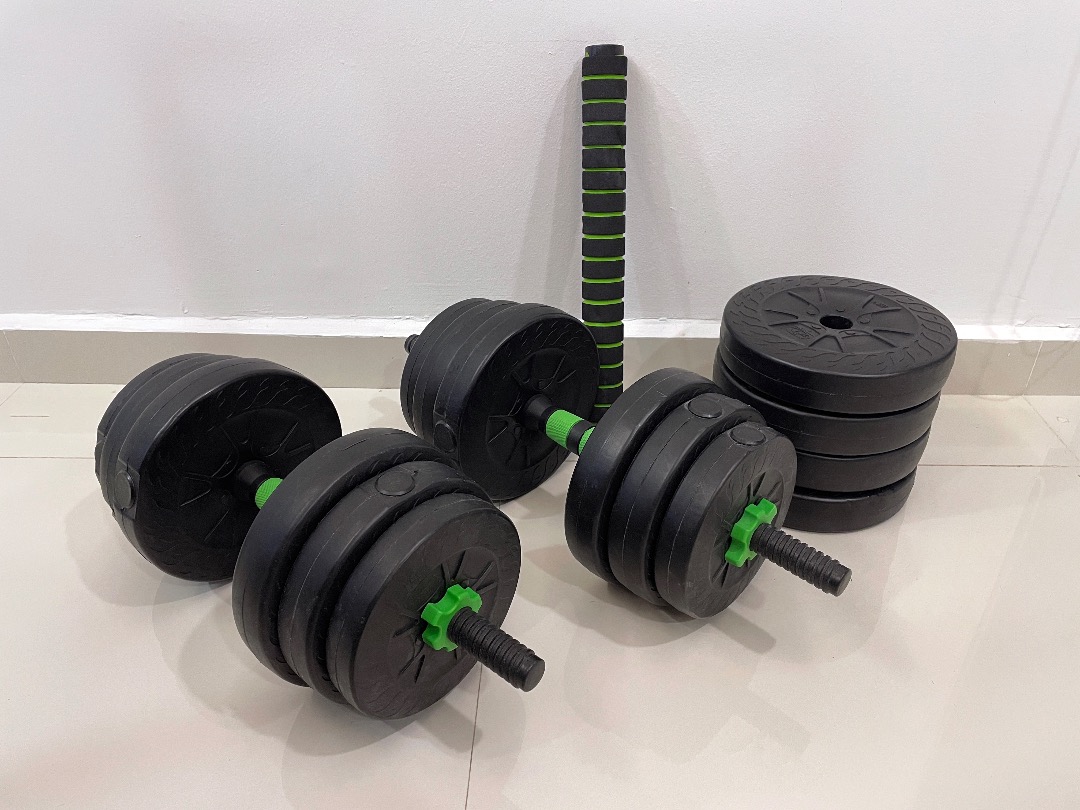 Dumbbell Barbell Full Set 1.25kg to 2.5kg with bar, Sports Equipment, Exercise & Fitness