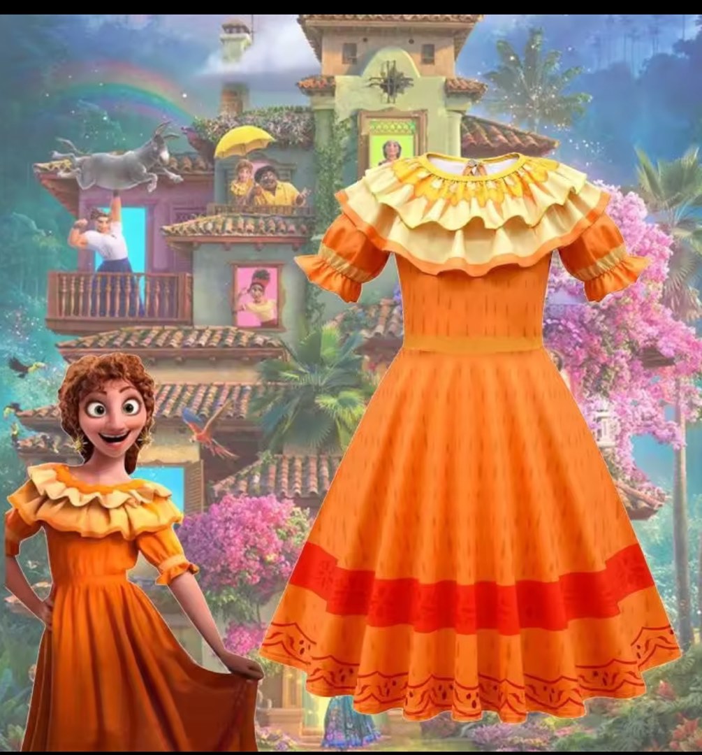 Encanto Costume (Tia Pepa) for Kids, Women's Fashion, Dresses & Sets ...