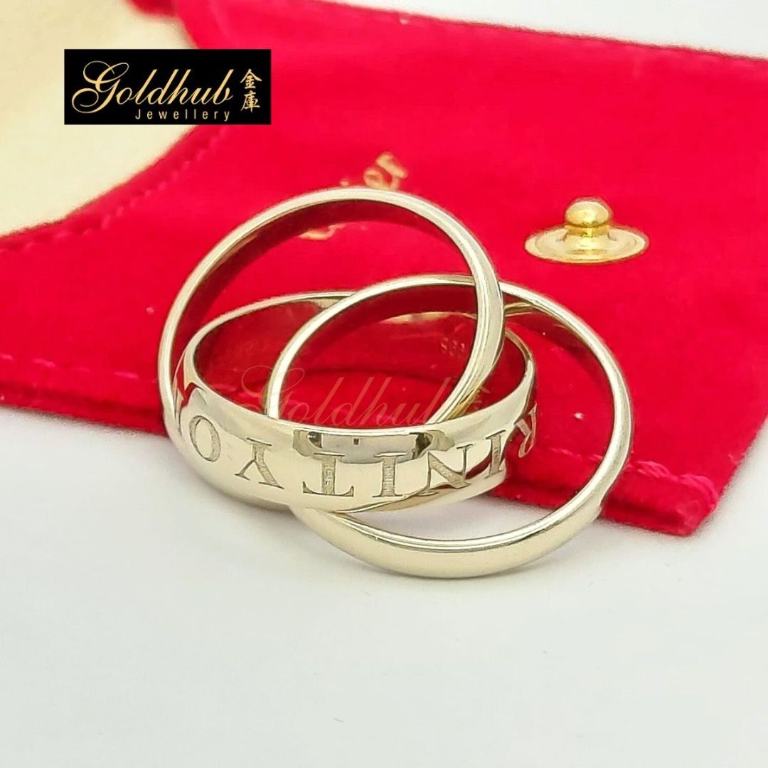 EU Size 57 Pre loved Cartier Amour Et Trinity Ring in 750 White Gold GR00568