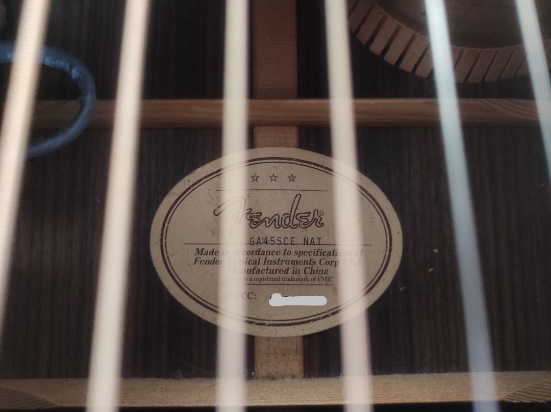 Fender GA 45SCE Grand Auditorium Acoustic Electric Guitar With